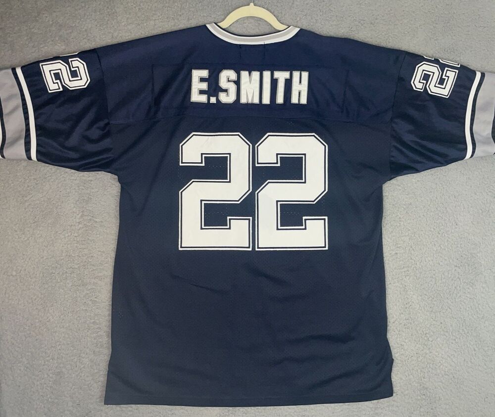 VTG Players of The Century Sewn Jersey Emmitt Smith #22 Cowboys Mens 2XL 52 Blue
